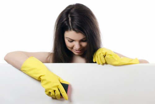 Communal corridor cleaning in a local apartment block
